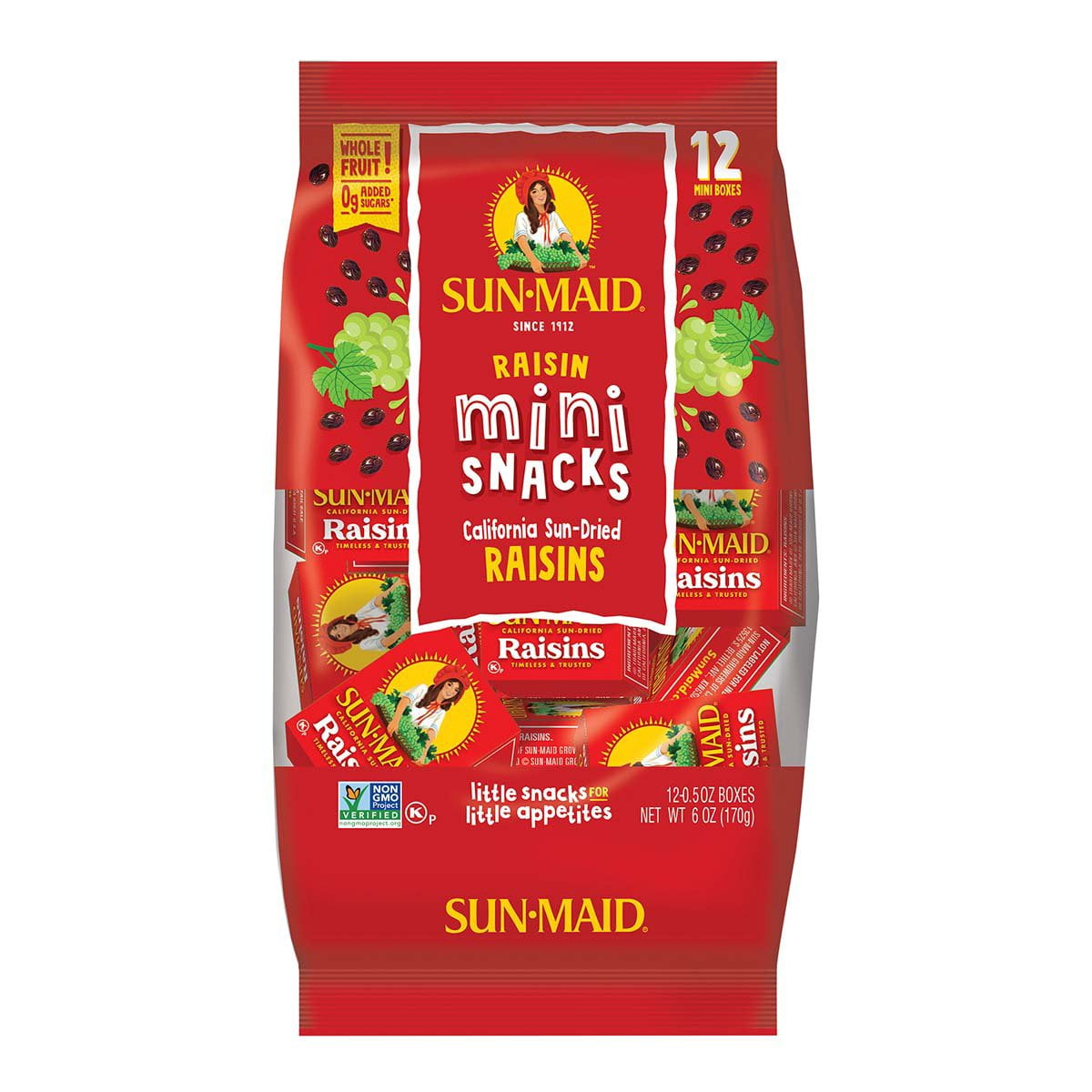 Sun-Maid Yogurt Covered Raisins - Strawberry & Vanilla Flavors, 6 Pack (1 Oz Each)