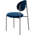 thumbnail image 5 of LeisureMod Euston Modern Velvet Dining Kitchen Side Chair with Powder Coated Grey Steel Frame, Set of 4 (Navy Blue), 5 of 11