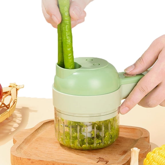 Portable handheld electric vegetable cutting machine, multifunctional vegetable and fruit electric cutting and crushing machine