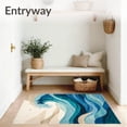 thumbnail image 3 of ODIKA 4'x6' Machine Washable Non-Slip Area Rug, Chromatic Ocean Wave Dynamic Abstract Flow in and Sandy Beige High Traffic Rug, Blue, 48430, 3 of 7
