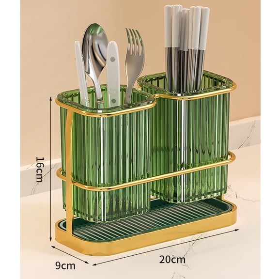 BPPEG Green Toothbrush Holders for Bathrooms, 2 Cups Toothbrush Holders Wall Mounted, Dry & Wet Separation, Bathroom Organizers and Storage, Bathroom Toothbrush Holder Set for Family Kids