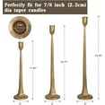 thumbnail image 2 of Iron Taper Candle Holder Set of 3 - Decorative Tall Candle Stand Candlestick Holder for Wedding Dining Table Party Decoration Antique Brass, 2 of 14