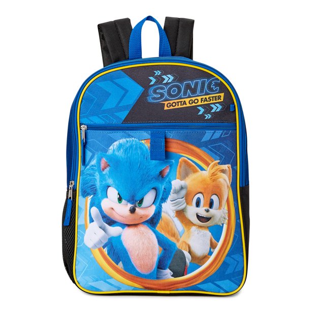  Sonic the Hedgehog 2 Movie Sonic Tails 16 Backpack w/Lunch  Tote 5 Piece Set