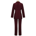 thumbnail image 6 of Meichang Womens 3 Piece Blazer Sets Formal Lapel Collar Work Blazer And Slimming Pants with Belt Dressy Solid Business Suit Set, 6 of 9