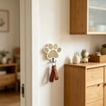 thumbnail image 6 of Wooden Paw Print Wall Hook, Decorative Dog Leash Stand Hanger with Metal Hook, Rustic Pet Supplies Organizer for Entryway, Cute Gift for Dog Lovers​, White, 6 of 6