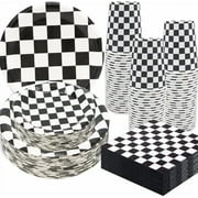 100Pcs Black and White Checkered Race Car Party Supplies, 222 – Home Decor, Kitchen, & Other