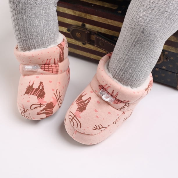 Zapatos De Bebé Recién Nacido Niñas Niños De Algodón De Lana Botas De Nieve De Fondo Suave De Invierno Bota Caliente Antideslizante Botines Lindas Para 0-18 Meses Babi