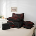 thumbnail image 4 of Erosebridal Geometric Stripes Bedding Sets King Size,Abstract Lines Bed in a Bag King size,Black Red Bedding King Size,Microfiber Male Bedroom Decor,Reversible,7-Piece, 4 of 6
