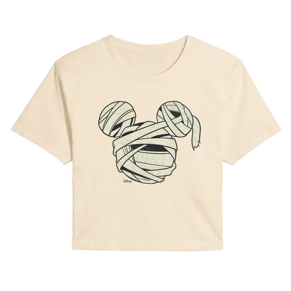 Disney - Mummy Mickey Head - Juniors Cropped Graphic T-Shirt
