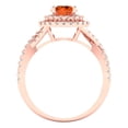 thumbnail image 4 of 1.3125 ct Round Cut Simulated Pink Tourmaline Solitaire with Accents Engagement Ring for Women in 18K Rose Gold, 4 of 5