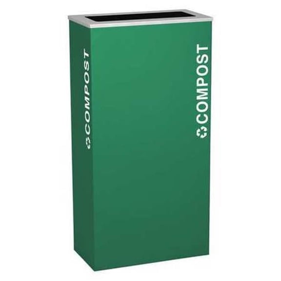Ex-Cell Kaiser RC-KD17-CMPST EGX 17 Gallon Rectangular Recycling Receptacle, Emerald