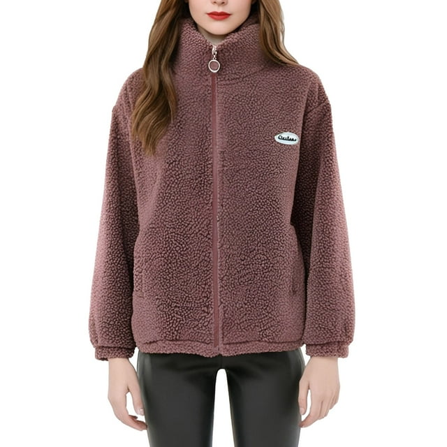 Veste d'Été pour Femmes, Veste d'Hiver Épaissie Décontractée à Col Montant Chaude