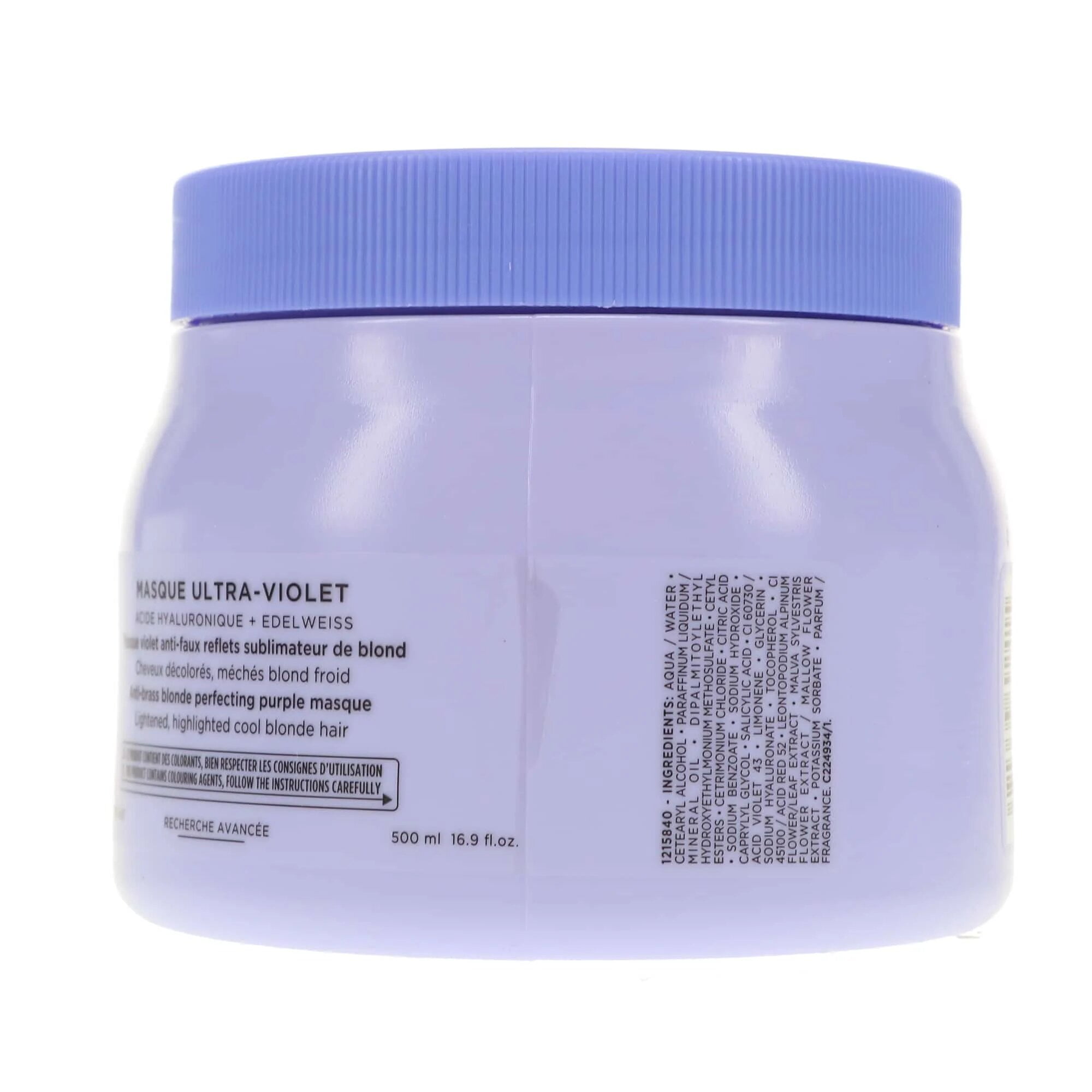 Kerastase Blond Absolu Masque Ultra-Violet Hair Mask Anti-Brass Blonde Perfecting, 16.9 oz