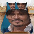 thumbnail image 1 of Johnny Depp Ensemble de Housses de Couette Texture Douce Lavable en Machine pour la Maison, 1 of 5