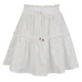 thumbnail image 1 of Women Summer Drawstring High Waist Mini Pleated Skater Skirt Solid Color Flared Ruffle Hem Loose Swing A-line Streetwear Yellow Xl, 1 of 5