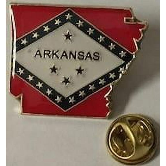 Arkansas Flag Official Map Lapel Pin