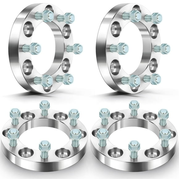OCPTY 6x5.5 Entretoises de Roue Adaptateurs 1 Pouce Entretoises Forgées Réelles avec Filetage 14x1.5 Allure de Moyeu 108mm Compatible 1999-2014 pour Escalade 4 Pcs