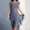 Blue, variant on WILLBEST Summer Dresses for Women 2025 Women's Summer Solid Color Dress: Short Sleeve Round Neck Chiffon Paneled Casual Hem Dress