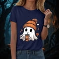 thumbnail image 2 of Akiihool Halloween Clothes for Women Fall Crew Neck T Shirt Funny Halloween Thanksgiving Graphic Tee Casual Family Halloween Costume Tops Navy,XXXL, 2 of 8
