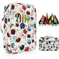 thumbnail image 1 of yeegool Trousse à Crayons en Toile Oxford à Motif de Roses avec Support Multicouche, 1 Unité, 1 of 7