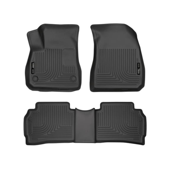 Husky Liners 99191 Weatherbeater Floor Mats Fit 2016-2025 Chevy Malibu - Front/2nd Seat - Black | Includes Footwell Coverage