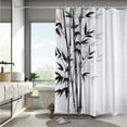 thumbnail image 2 of Black Bamboo Plant Shower Curtain Set for Bathroom,White Modern Minimalism Art Shower Curtains,Aesthetic Shower Curtain with 12 Hooks 72x72in,Waterproof Fabric, 2 of 6