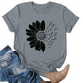 thumbnail image 4 of Sweet Home Farm Short Sleeve Shirts for Women Sunflower Summer T Shirt Plus Size Loose Blouse Tops Girl Graphic Casual Tees Womens Graphic T Shirts Dark Gray, 4 of 5