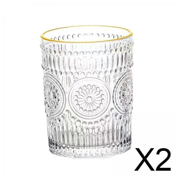 Vaso para beber,Taza de vidrio transparente para bebidas Cristalería de cocina,Tazas de té reutilizables Vaso para agua Vaso para beber,Vaso de cerveza texturizado resistente al calor