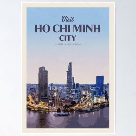 Poster Visit Ho Chi Minh City - No Framed, Vintage Wall Art, Trendy Retro Print, Positive Quote Poster, Room Decor, Wall Art, Poster Only