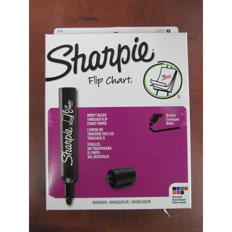 Case of 12 Packs of Flip Chart Sharpie Permanent Markers Box of 8