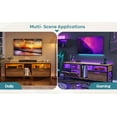thumbnail image 2 of Pinmoco LED TV Stand for 30-70" TVs, Media Console with Glass Shelves, Rustic Oak, 2 of 6