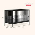 thumbnail image 2 of Dream On Me Synergy MOD 5-in-1 Convertible Crib, Converts from Baby Crib to Toddler Bed, Day Bed, Kids Bed and Full Size Bed, Three Adjustable Mattress Height Positions, Matte Black, 2 of 9
