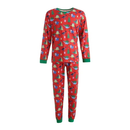 

Family Matching Pajamas Set Long Sleeve Round Neck Christmas Theme Print Sleepwear