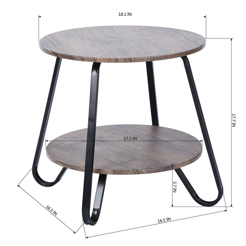 Kepooman Double Tier End Table, Side Table, Round Nightstand for Living Room & Bedroom Kepooman Double Tier End Table, Side Table, Round Nightstand for Living Room & Bedroom