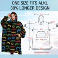 thumbnail image 4 of Oversized Wearable Blanket Hoodie,Multicolor Controllers Games Icons Black Pattern Sherpa Blanket Hoodie with Super Pockets,Super Warm Fuzzy Pullover for Women & Men, 4 of 6