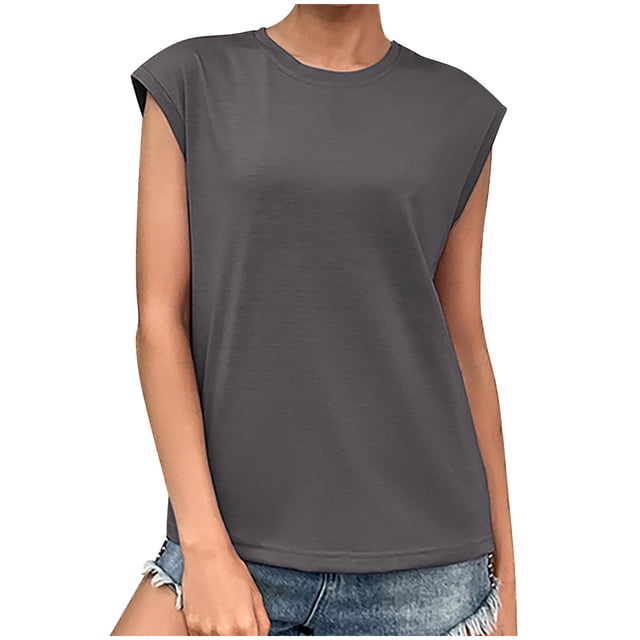 Mujeres Casual manga corta manga corta sólido pulóver blusa camiseta Tops sueltos OAVQHLG3B Store lin121212