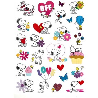  Peanuts Snoopy Hugging Woodstock 5 Tall Decal Sticker for Cars  Laptops Tablets Skateboard - Black : Automotive
