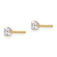 thumbnail image 3 of 14k Yellow Gold Polished CZ Cubic Zirconia Simulated Diamond Post Earrings Measures 3x3mm Wide Jewelry for Women, 3 of 6