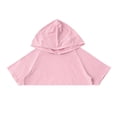 thumbnail image 5 of iiniim Dance Crop Sweatshirt Hooded Pullover Girls Short Sleeve Cropped Hoodie Tops Gymnastics Tee Shirt Pink 12, 5 of 7