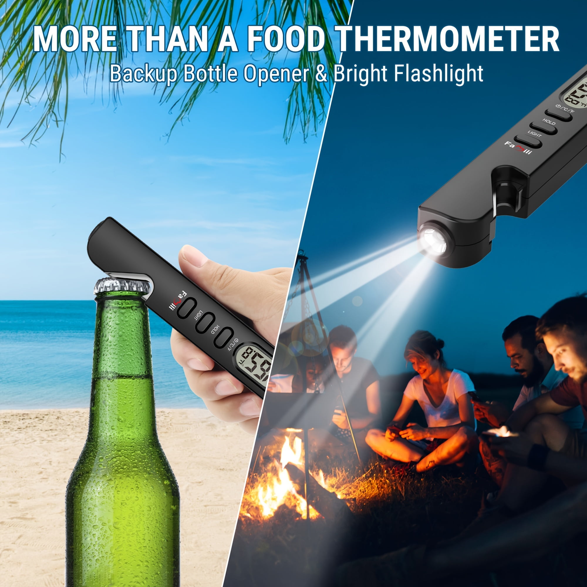 Instant Read Meat Thermometer for Cooking And Grilling, Kitchen Gadgets, Ultra Fast Thermometer with Backlight, Magnet, Calibration, And Foldable Probe for Kitchen, Outdoor Grilling And BBQ