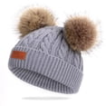 thumbnail image 1 of Adjustable Wool Pompom Baby Knitted Hat for Winter Warmth, 1 of 7