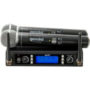 Gemini Sound Pro Dual Wireless Microphone System, Professional Handheld Long Range (240 Ft) Mic Set for DJ, Church, Karaoke, XLR Connector, 2 (UHF-6200M) Microfono