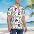 thumbnail image 6 of Uemuo Funny Chicken Printed Regular Fit Short Sleeve Casual Hawaiian Shirt for Men,Aloha shirt,Tropical shirt,Floral print shirt,Vacation Beach shirt-, 6 of 9