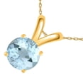 thumbnail image 3 of Aonejewelry 0.45Ct Round Aquamarine Pendant in 14k Yellow Gold, 3 of 5