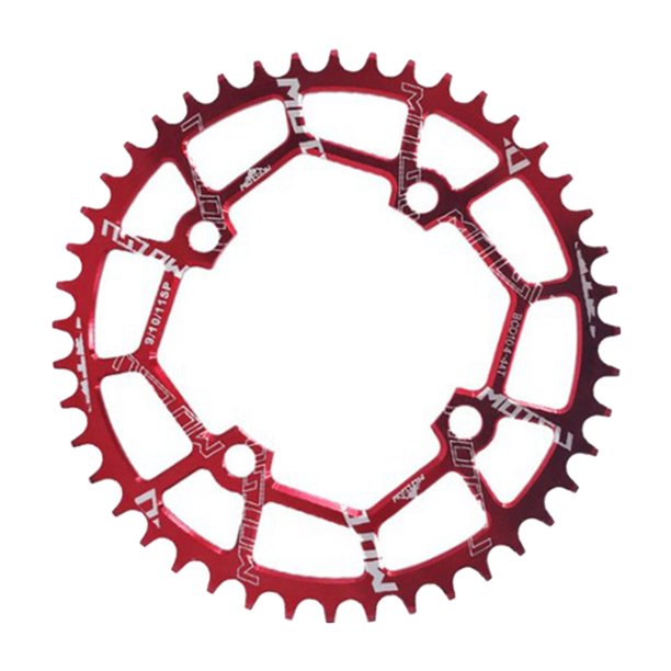 de bicicleta fuerte 4 pernos 104BCD Rueda de cadena anti-caída Bicicleta Rojo 44T Sunnimix Plato de bicicleta