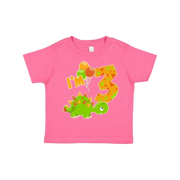 Inktastic Happy Dinosaur Third Birthday-green Boys or Girls Toddler T-Shirt