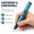 thumbnail image 3 of Wiher Electric Engraving Pen with 37 Bits, USB Rechargeable Cordless Etching Engraving Tool, Portable DIY Rotary Engraver for Jewelry Wood Glass Stone Carving(Blue), 3 of 7
