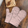 thumbnail image 5 of Cute Oven Mitts,Pink Christmas Gingerbread Pattern Oven Mitt 2-Pack Set,Kitchen Gloves for Oven,Heat Resistant Oven Mitts 7.7"x12", 5 of 7