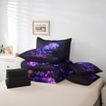 thumbnail image 6 of jejeloiu Colorful Jellyfish Print 7-Piece Twin Bedding,Neon Coral Pattern Bedding Comforter Set For Boys,Purple Black,Black Reversible, 6 of 7