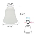 thumbnail image 3 of Aspen Creative 23137-4, Frosted Replacement Glass Shade, 2-1/8" Fitter, 4-3/4" D x 4-3/4" H, 4 Pack, 3 of 8